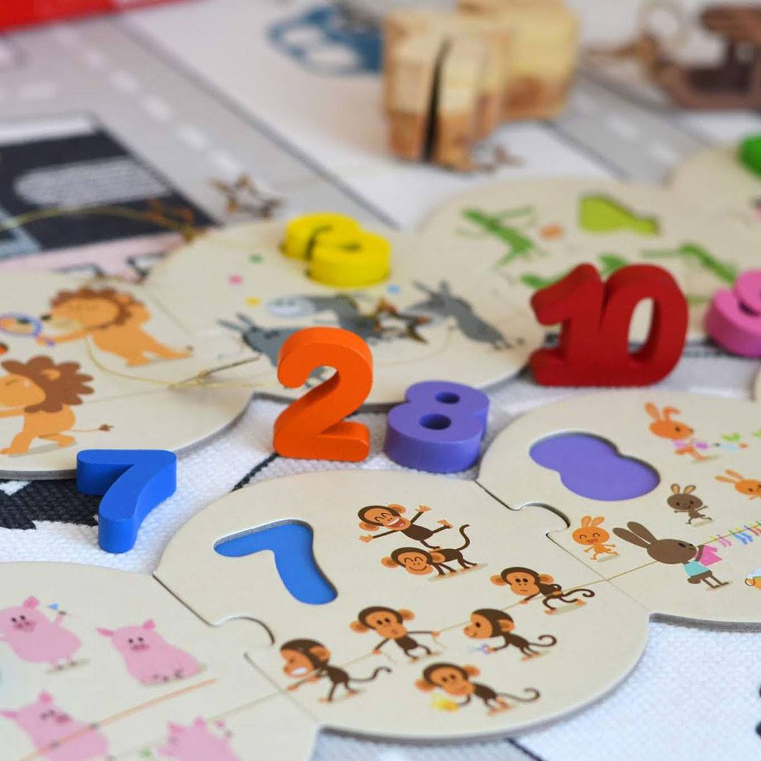 Vkladacie puzzle pre deti Čísla I learn Janod od 3 rokov
