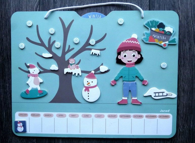 Magnetický kalendár pre deti Ročné obdobia Janod od 3 rokov EN