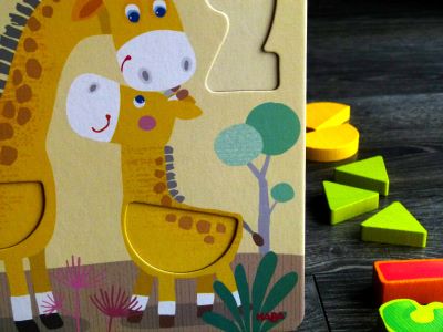 Drevená hračka na učenie farieb a čísiel Divoké zvieratká pre najmenších Haba od 1 roka