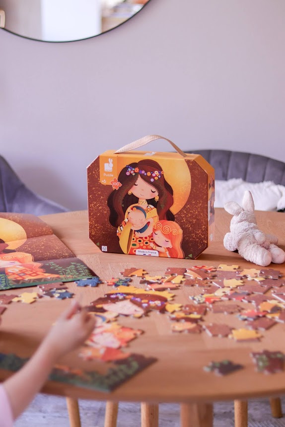 Umeleck puzzle pre deti v kufrku Klimt Janod 100 ks