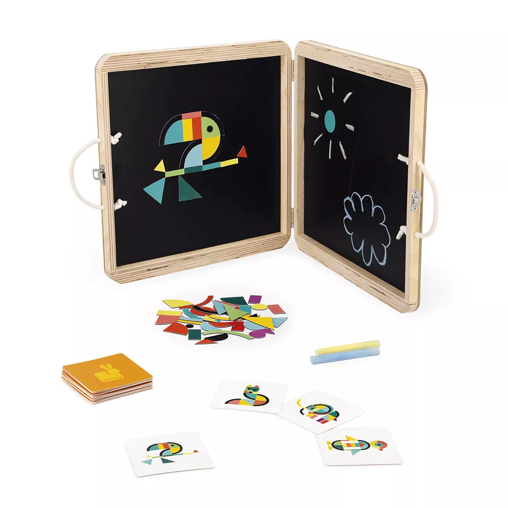Magnetická tabuľa s magnetkami origami puzzle Zvieratká Janod od 3 rokov