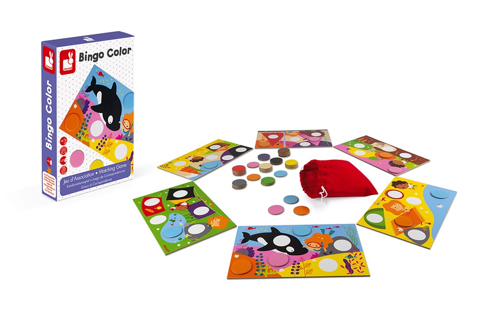 Hra pre deti Bingo Janod na učenie farieb od 2 rokov