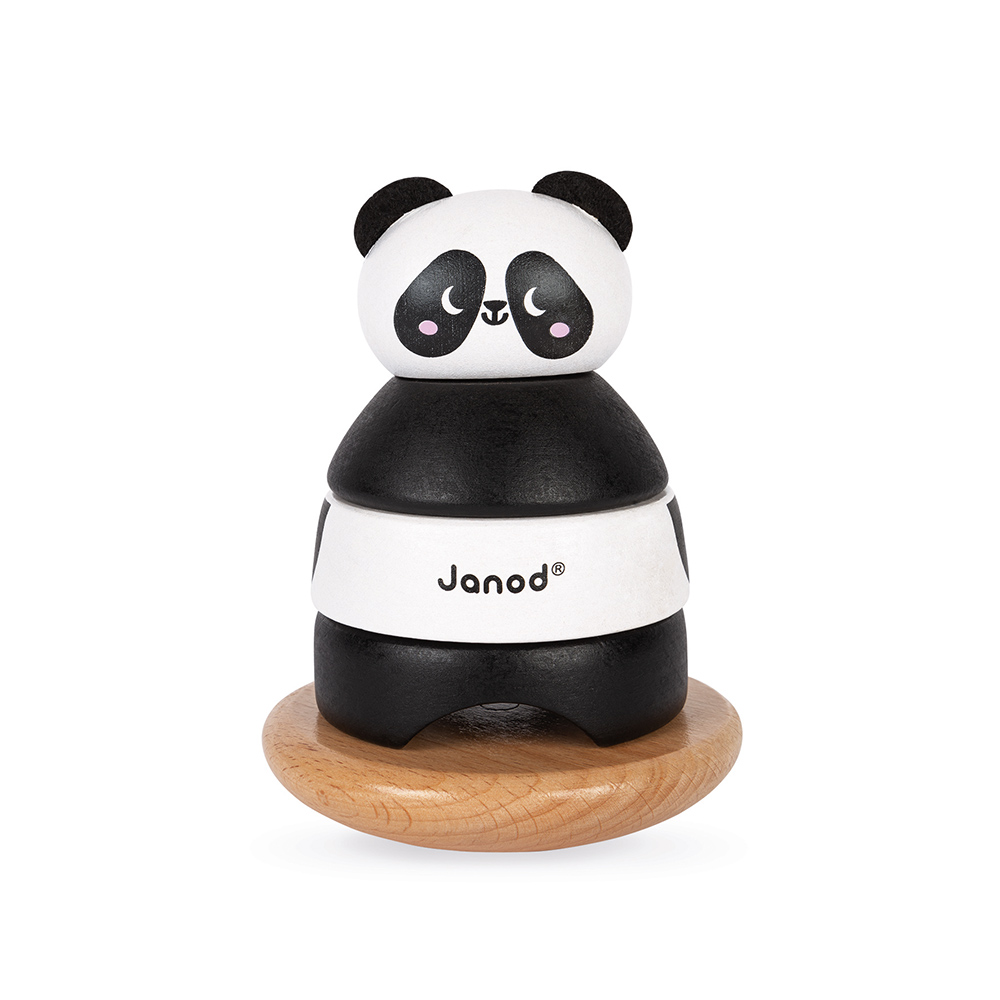 Dreven hraka na jemn motoriku Panda Roly-Poly Janod hpacia skladaka