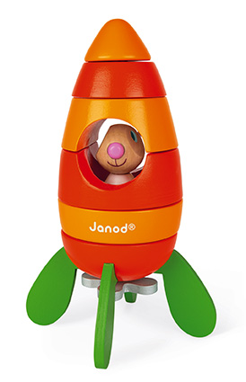 Dreven magnetick skladaka Zajac v rakete Janod