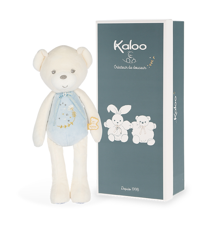 Ply�ov� medve� s hudbou pre b�b�tko Kaloo Perle modr� 35 cm