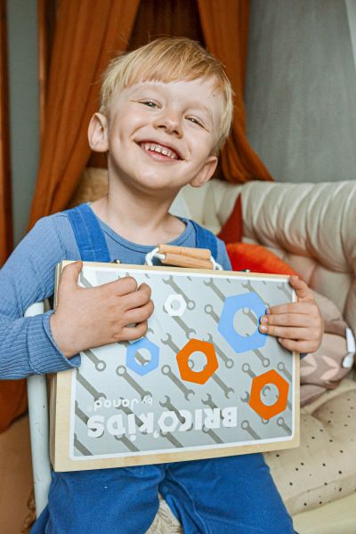 Detské náradie pre malých majstrov v drevenom kufríku BricoKids Janod od 3 rokov