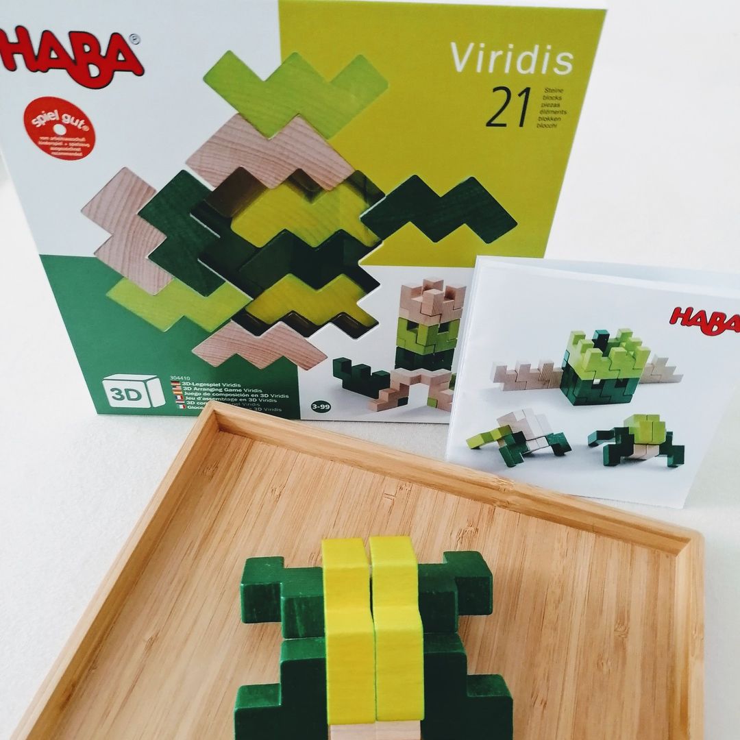 Drevená 3D stavebnica pre deti zelená Haba