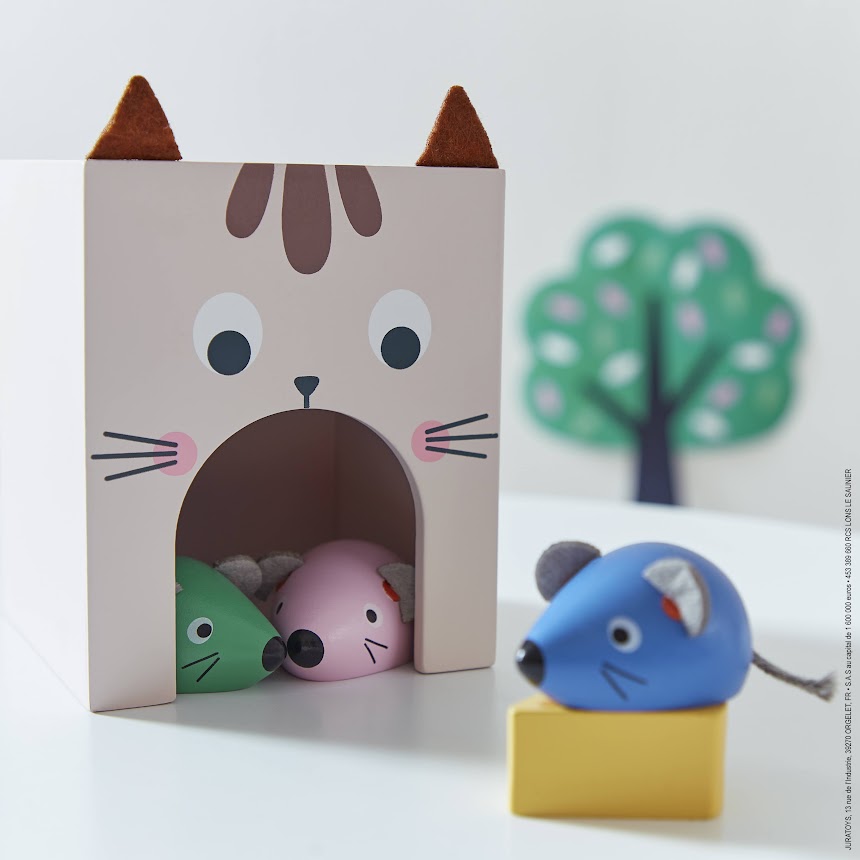Vzdelávacia hra pre deti orientácia v priestore Mačka a myš Didaktik Janod