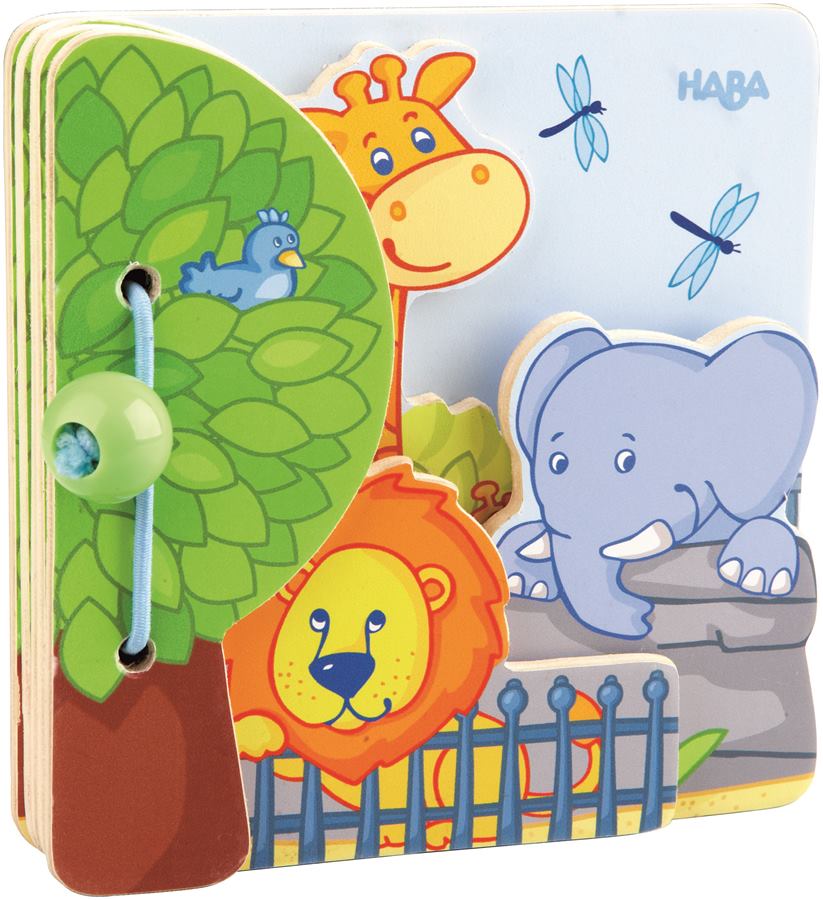 Drevená kniha pre deti ZOO Haba