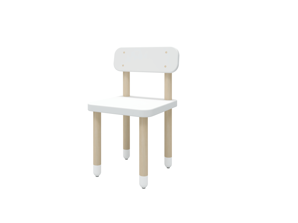 Drevená stolièka s operadlom pre deti biela Flexa Dots
