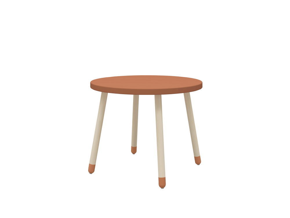 Drevený okrúhly stôl pre deti èervený Flexa Dots