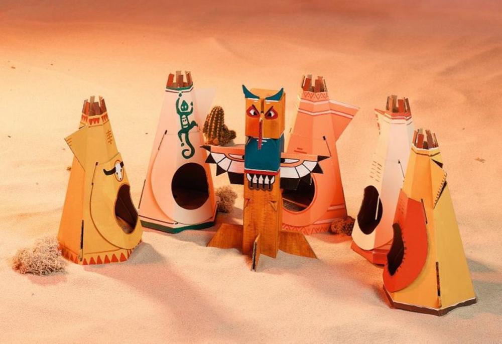 Skladačka z papiera Indiánsky tábor veľkosť L Kidmania.sk