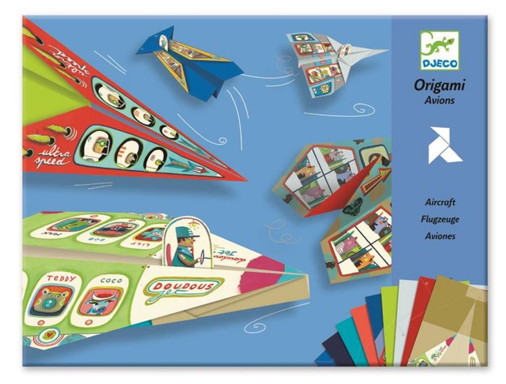 Kreatívna sada pre chlapcov Origami papierové skladaèky lietadlá Djeco od 7 rokov