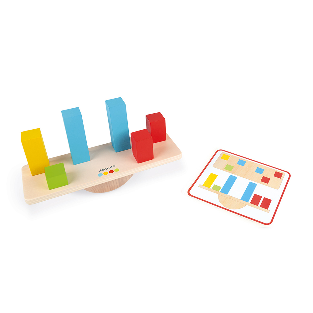 Drevená hračka Váhy a závažia s predlohami Janod séria Montessori