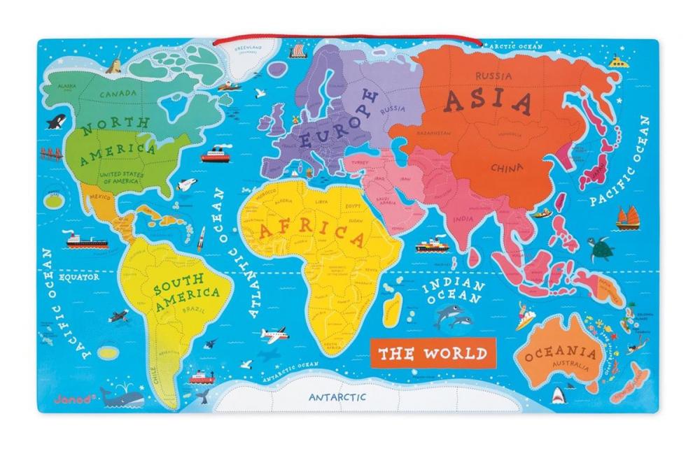 Magneticka Mapa Sveta Janod Na Zavesenie Anglicka Verzia Od 5 Rokov Puzzle 92 Magnetov Hracky Online Kidmania Sk