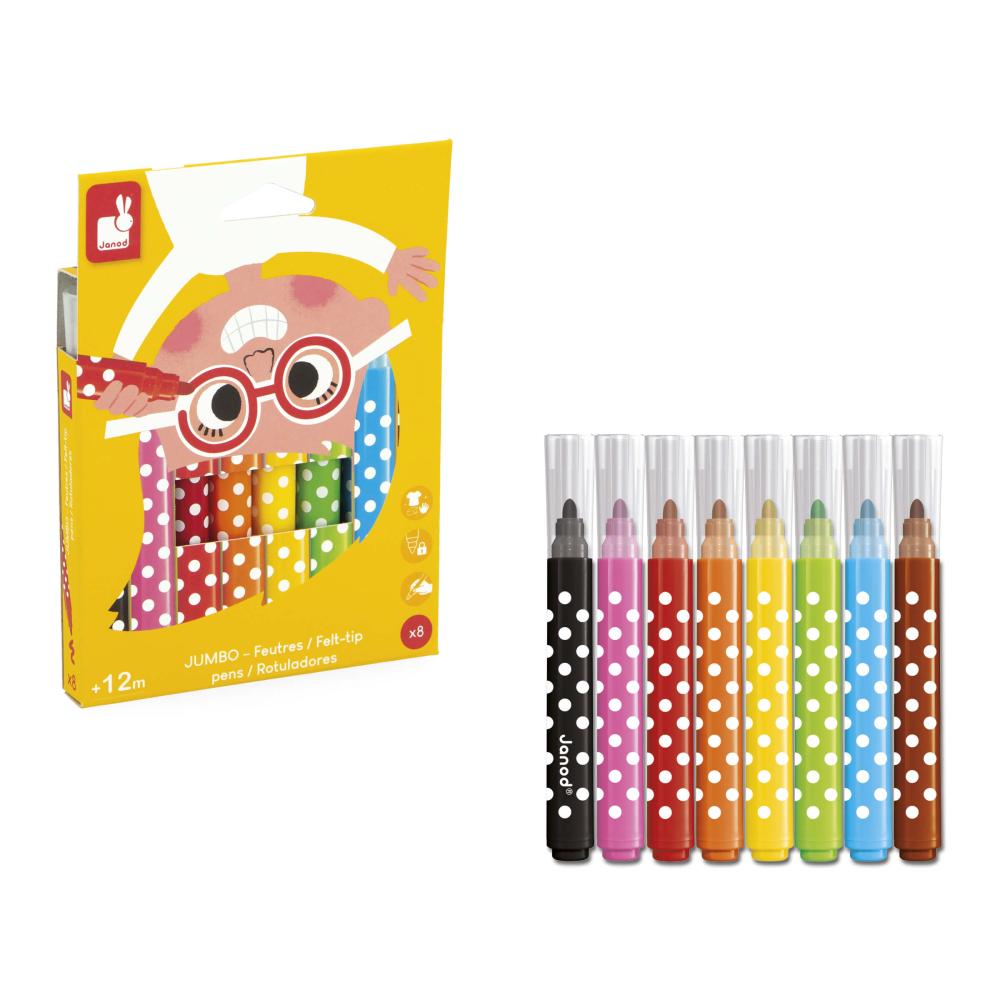 Janod Colorino Moje prv fixky pre deti s odolnm hrotom 6 farieb od 1 roka