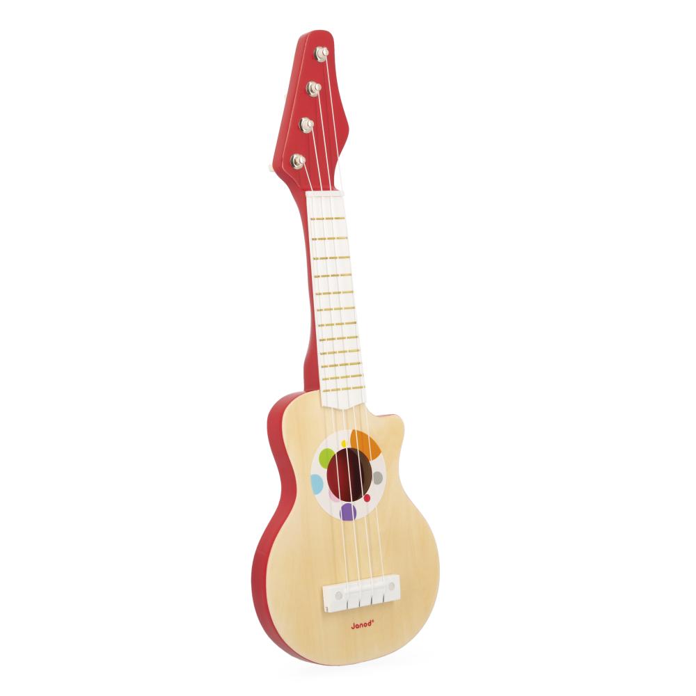 Drevený hudobný nástroj pre deti Rock gitara Confetti Janod
