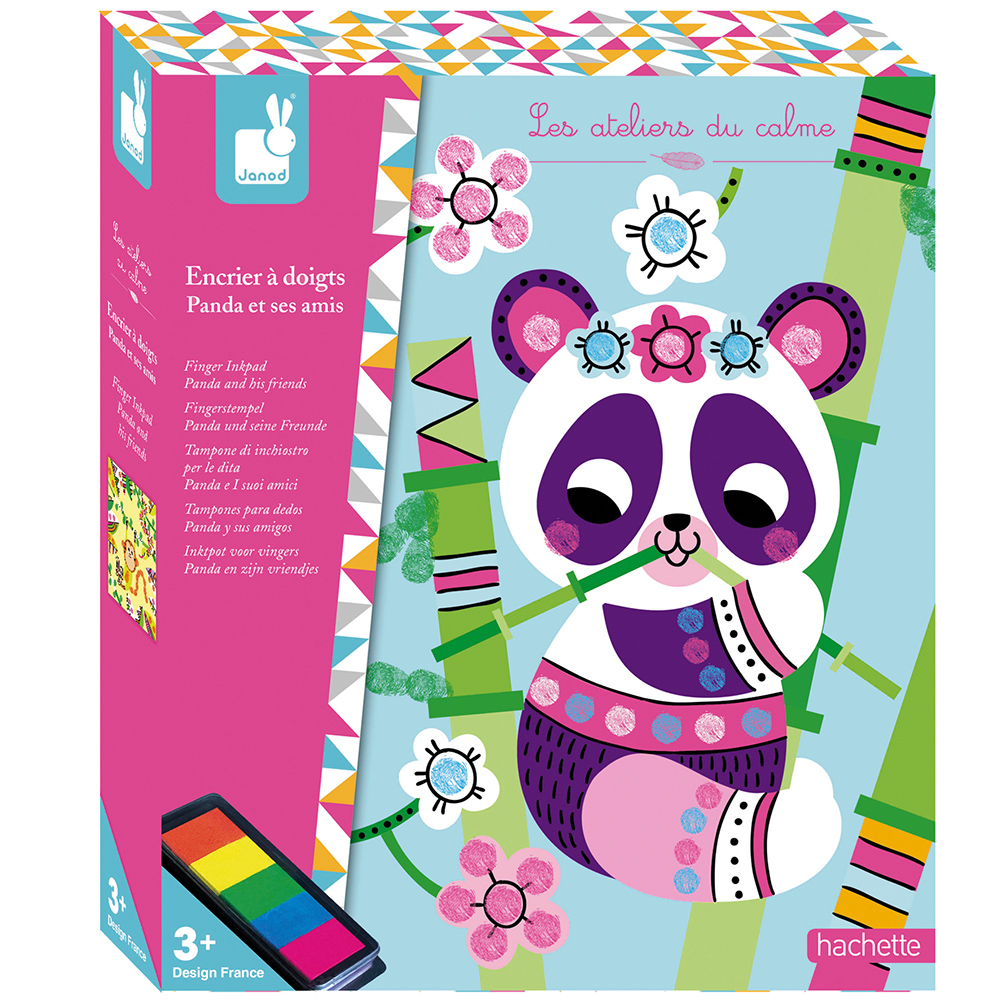 Kreatívne hračky na tvorenie Prstové farby Panda a kamaráti Janod Atelier Sada Maxi