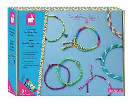 Kreatívna hračka Sada na výrobu šperkov so šperkovničkou Neónové náramky Janod Atelier