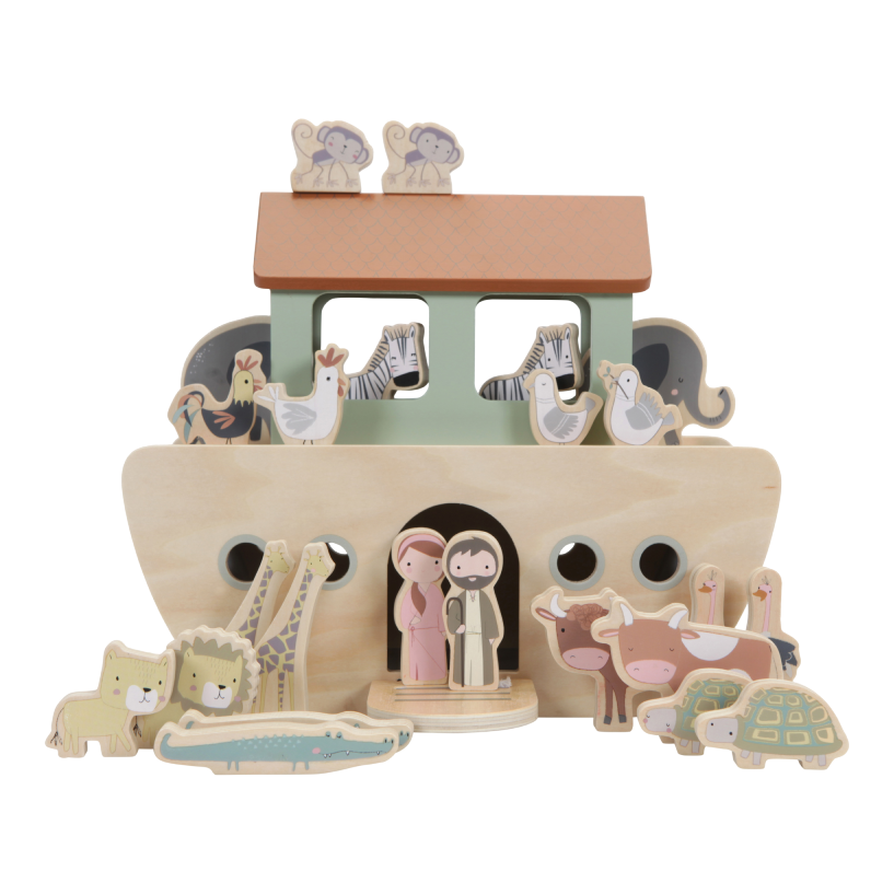 Drevená Noemova archa so zvieratkami Little Dutch