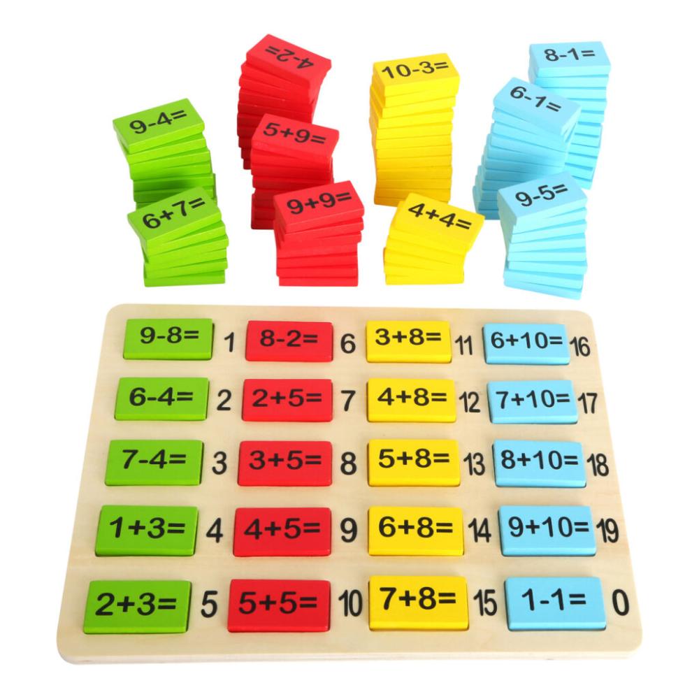 Drevená farebná matematická tabuľka Sčítanie a odčítanie pre deti Small foot