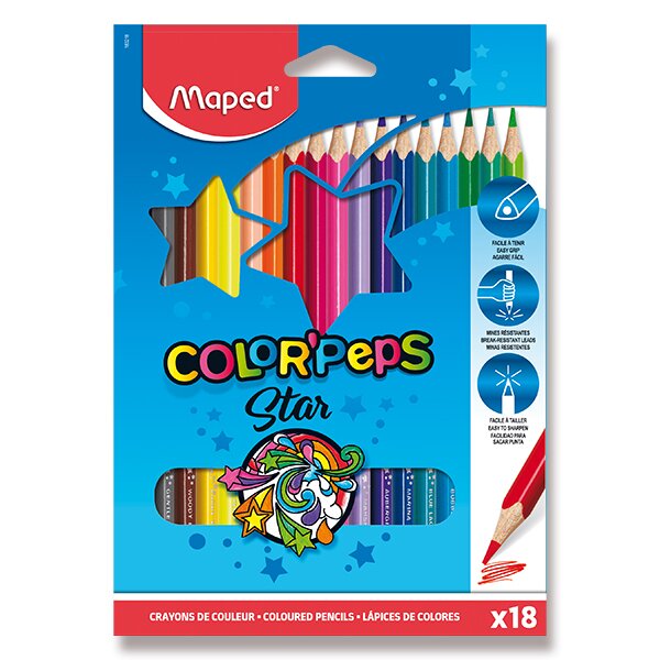 Trojhranné pastelky pre deti Color´Peps Maped 18 farieb