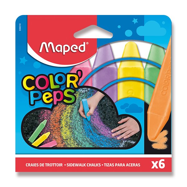 Farebné kriedy pre deti Color’Peps Maped 6 farieb v tvare pastelky