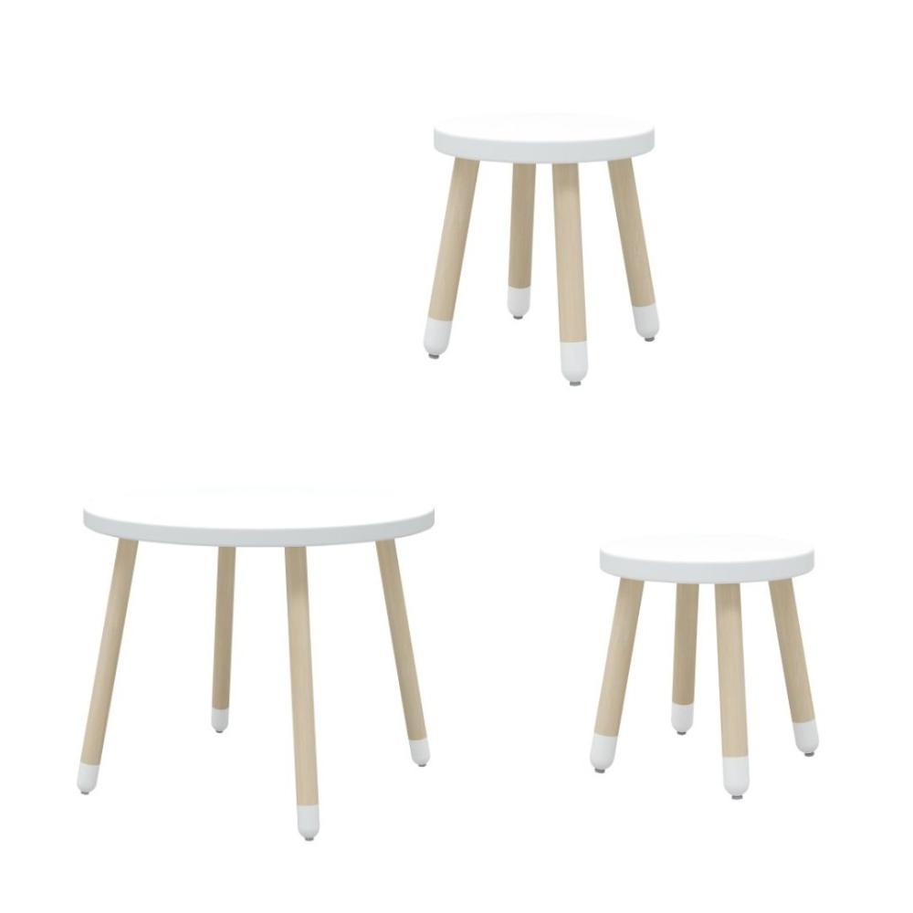 Sada Drevený stôl a 2 stolièky Flexa biela farba