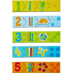 Dreven puzzle na uenie sel do 5 a priraovanie 20 ks Haba