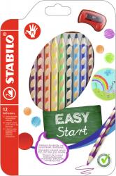 Farbičky pre pravákov EASYcolors Stabilo pastelky so strúhadlom 12 ks 
