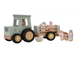 Little Dutch Drevený traktor s prívesom a zvieratkami