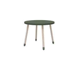 Drevený okrúhly stôl pre deti tmavozelený Flexa Dots