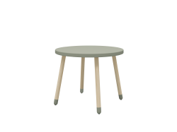 Drevený okrúhly stôl pre deti sivozelený Flexa Dots