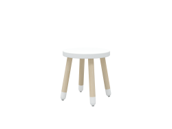 Drevená stolička bez operadla pre deti biela Flexa Dots