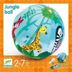 Lopta nafukovacia pre deti Djeco mäkká s balónom Džungľa