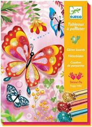 Kreatívna sada Trblietavé motýle farebný piesok s trblietkami Djeco od 7 rokov