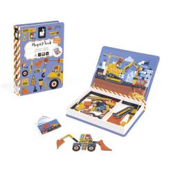 Janod Magnetick kniha skladaka pre deti Na stavbe Magnetibook