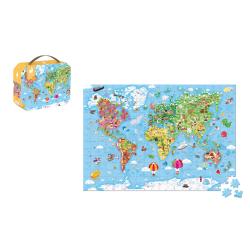 Janod Puzzle Mapa sveta v kufrku 300 ks 3