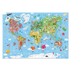 Janod Puzzle Mapa sveta v kufrku 300 ks 4
