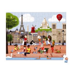 Puzzle pre deti Paríž Janod v kufríku 200 ks