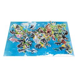 Vzdelvacie puzzle pre deti Ohrozen zvieratk Janod 200 ks s figrkami zvierat 50 ks