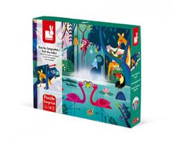 Detsk puzzle s prekvapenm Zvieratk Dunga Janod s otvracmi okienkami 20 ks od 2 r.