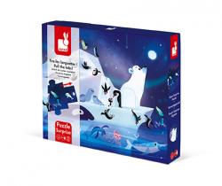 Detsk puzzle s prekvapenm Zvieratk Antarktda Janod s otvracmi okienkami 20 ks od 2r.