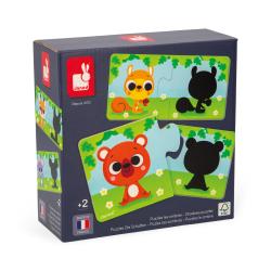 Janod Duonimo Puzzle pre najmench a priraovanie Njdi tiene zvieratk 24 ks