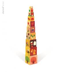Skladacia pyramda tyri ron obdobia kartnov kocky Janod 10 dielov