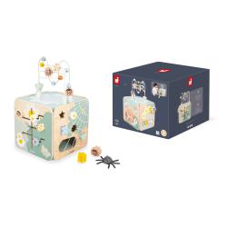 Janod Sweet Cocoon Dreven didaktick kocka s motorickm labyrintom Zhrada 1 