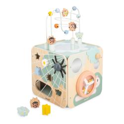 Janod Sweet Cocoon Dreven didaktick kocka s motorickm labyrintom Zhrada 3