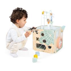 Janod Sweet Cocoon Dreven didaktick kocka s motorickm labyrintom Zhrada 9
