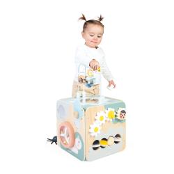 Janod Sweet Cocoon Dreven didaktick kocka s motorickm labyrintom Zhrada 11