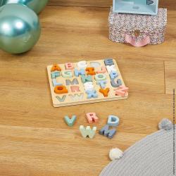 Janod Cocoon Dreven vkladacie puzzle Abeceda a tabuka na psanie 11